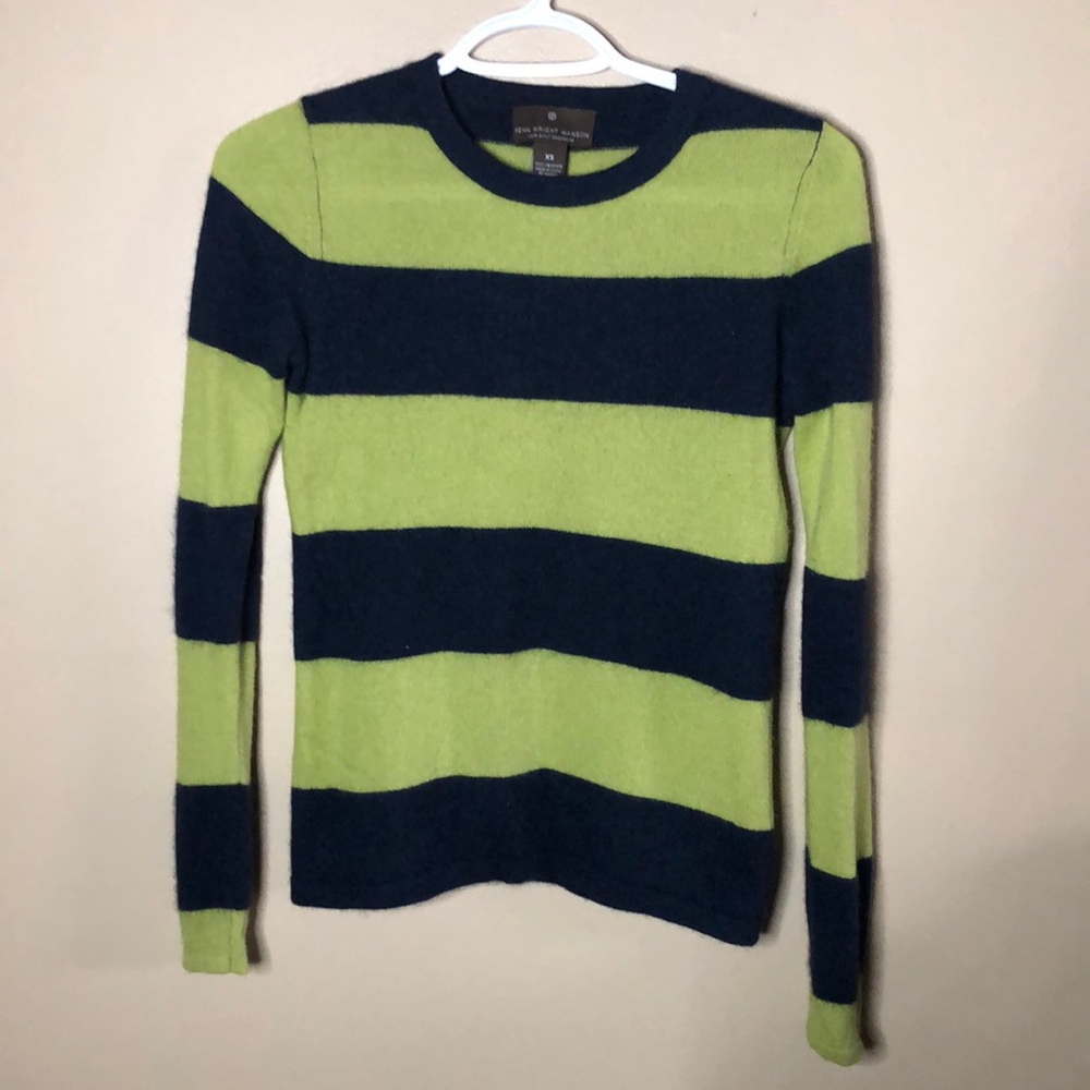 Fenn Wright Manson 100% 2 ply cashmere striped crew neck sweater